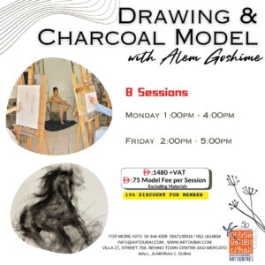 DRAWING AND CHARCOAL MODEL with Alem